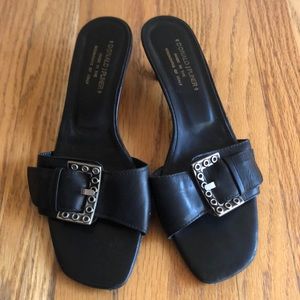 Donald J Pliner Leather Slide Sandals